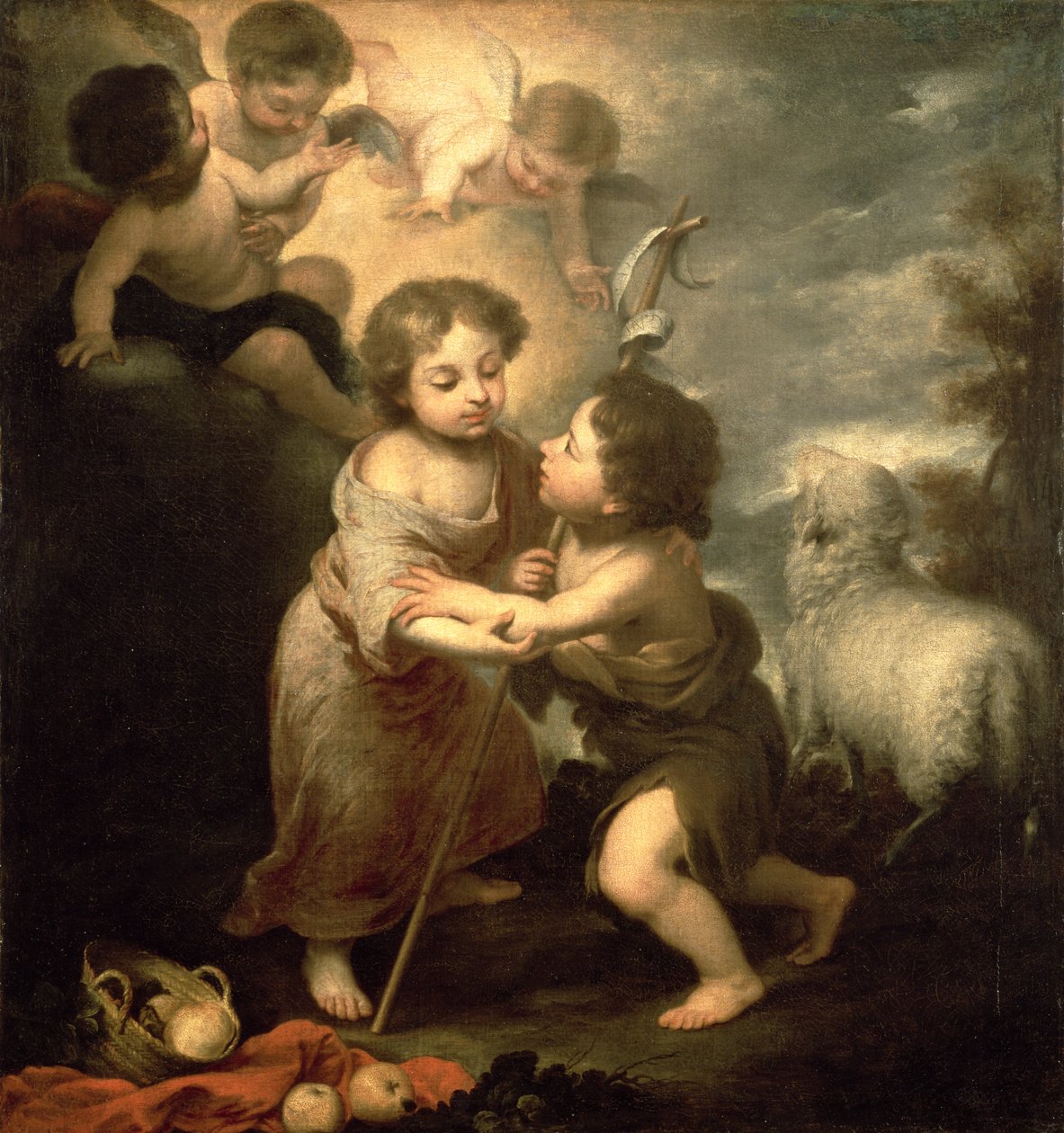 Bebekler Mesih ve Vaftizci Yahya by Bartolomé Esteban Murillo