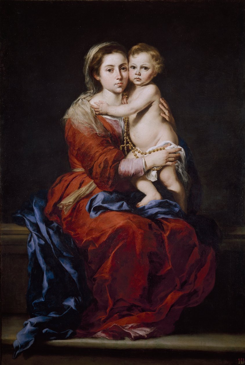 Tespihli Bakire ve Çocuk by Bartolomé Esteban Murillo