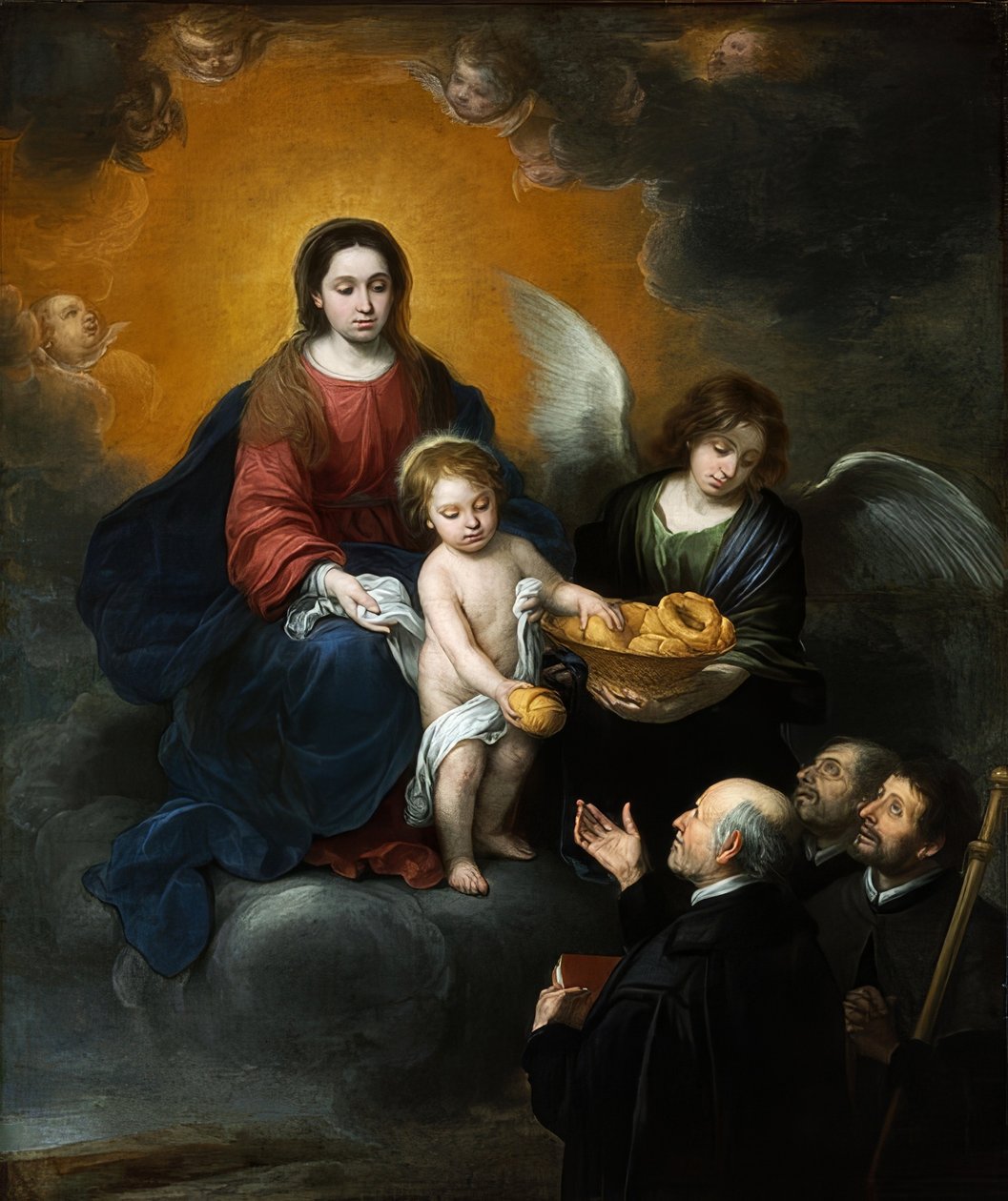 Mesih çocuğu hacılara ekmek dağıtır. 1678 by Bartolomé Esteban Murillo
