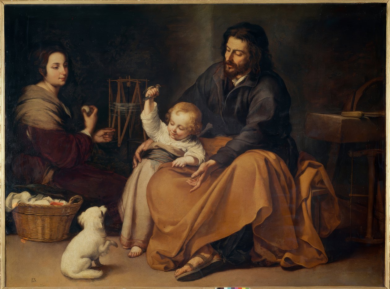 Küçük kuş ile kutsal aile by Bartolomé Esteban Murillo