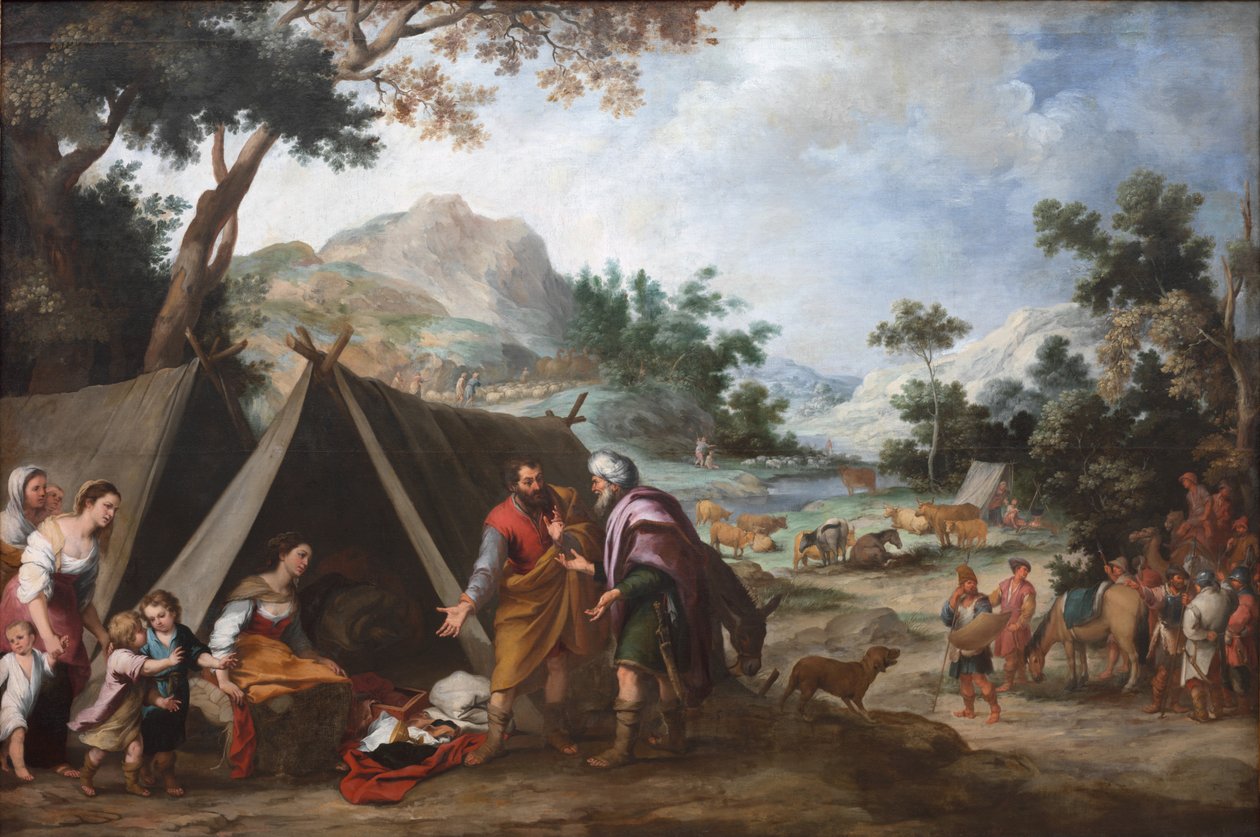 Laban Çalınan Ev Tanrılarını Arıyor, c. 1665-1670. by Bartolomé Esteban Murillo