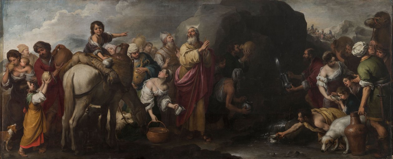 Musa Kayadan Su Vuran, 1667-1670. by Bartolomé Esteban Murillo
