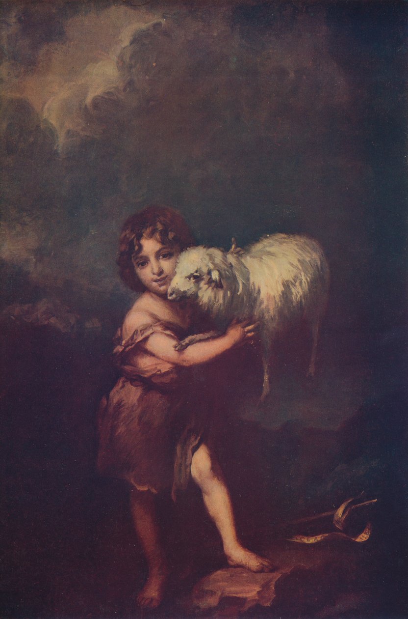 John ve Kuzu, 1660-5, c1900 by Bartolomé Esteban Murillo