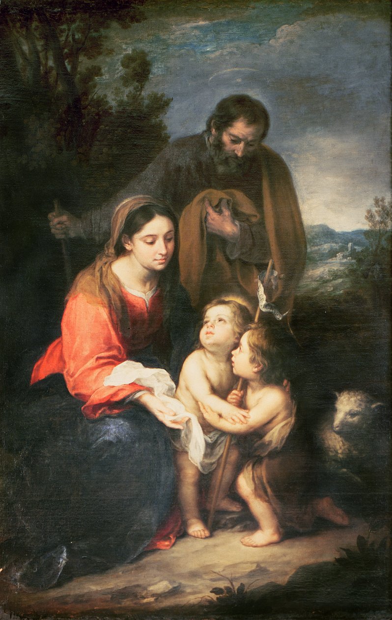 Bebek Aziz John ile Kutsal Aile by Bartolomé Esteban Murillo