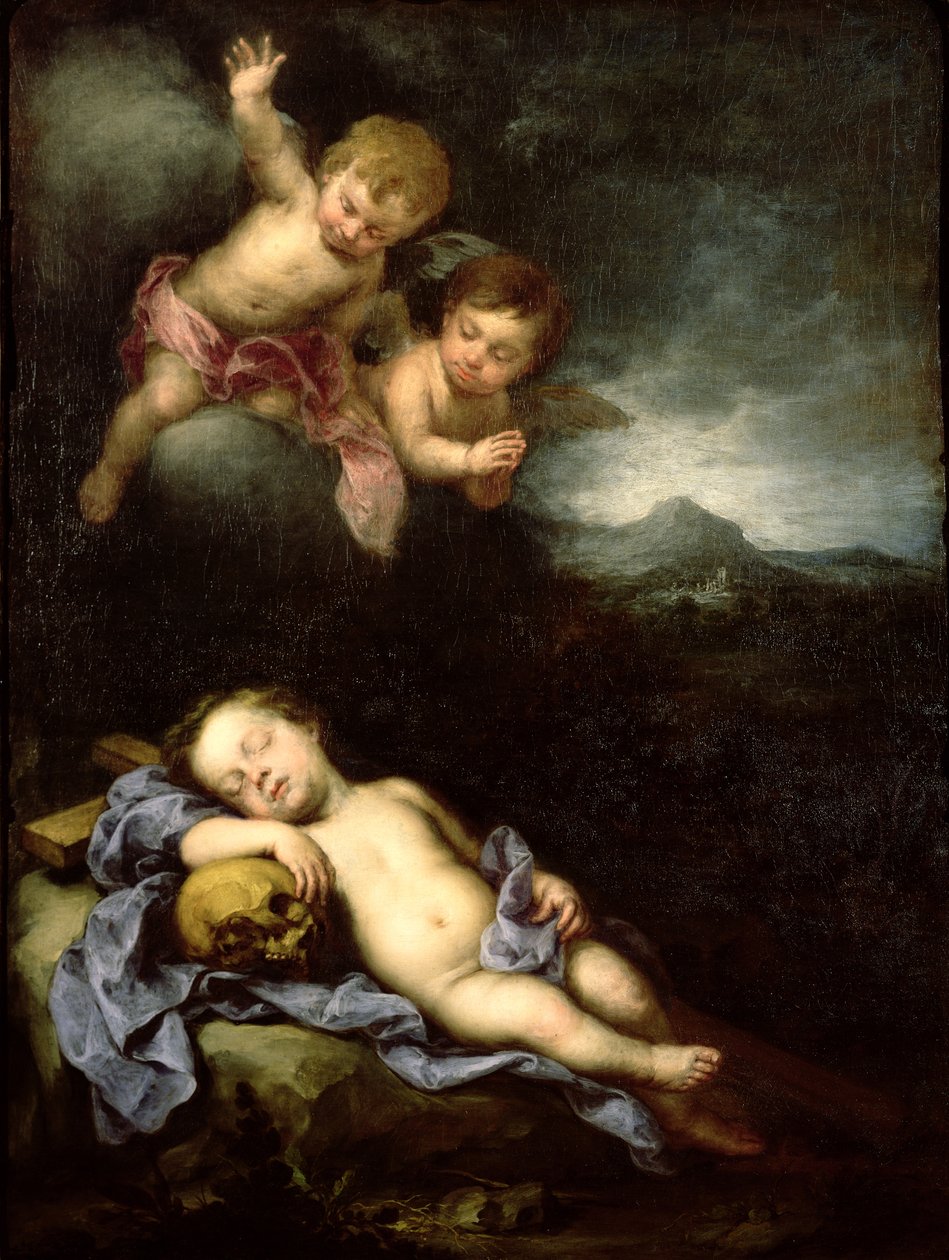 Bebek İsa Çarmıhta Uyuyor by Bartolomé Esteban Murillo