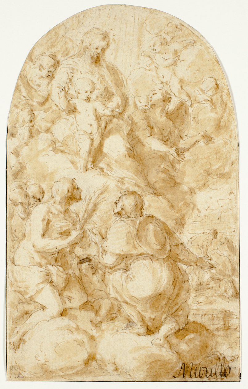 Bulutlarda İsa Çocuk ile Meryem Ana by Bartolomé Esteban Murillo