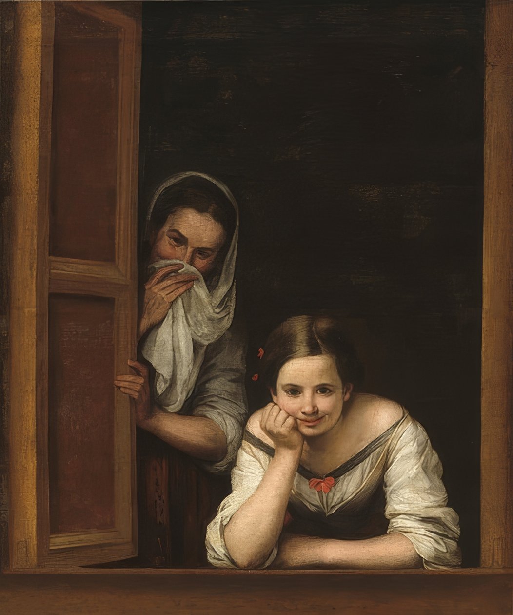 Bir pencerede iki kadın. 1655/60 civarında by Bartolomé Esteban Murillo