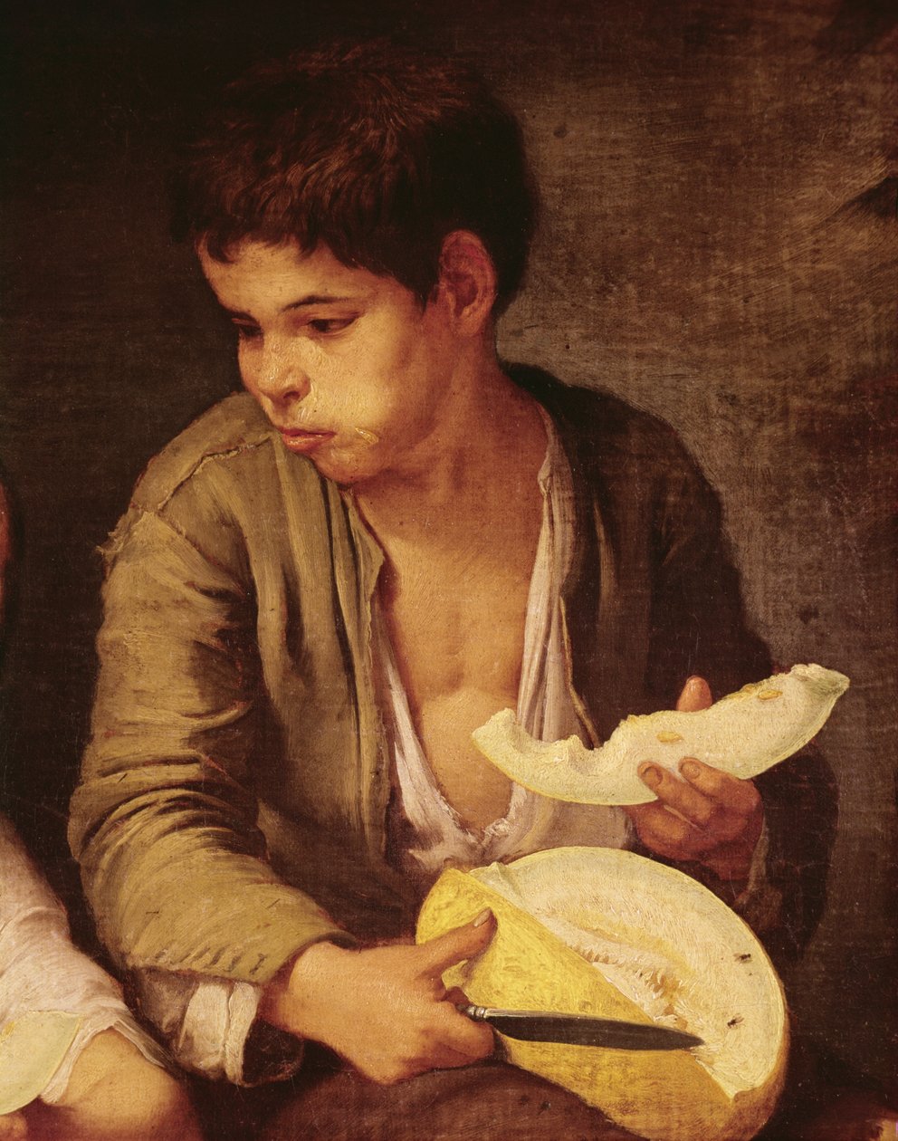 Kavun ve Üzüm Yiyen İki Çocuk Detayı, 1645-46 tuval üzerine yağlı boya bkz. 161023 by Bartolomé Esteban Murillo