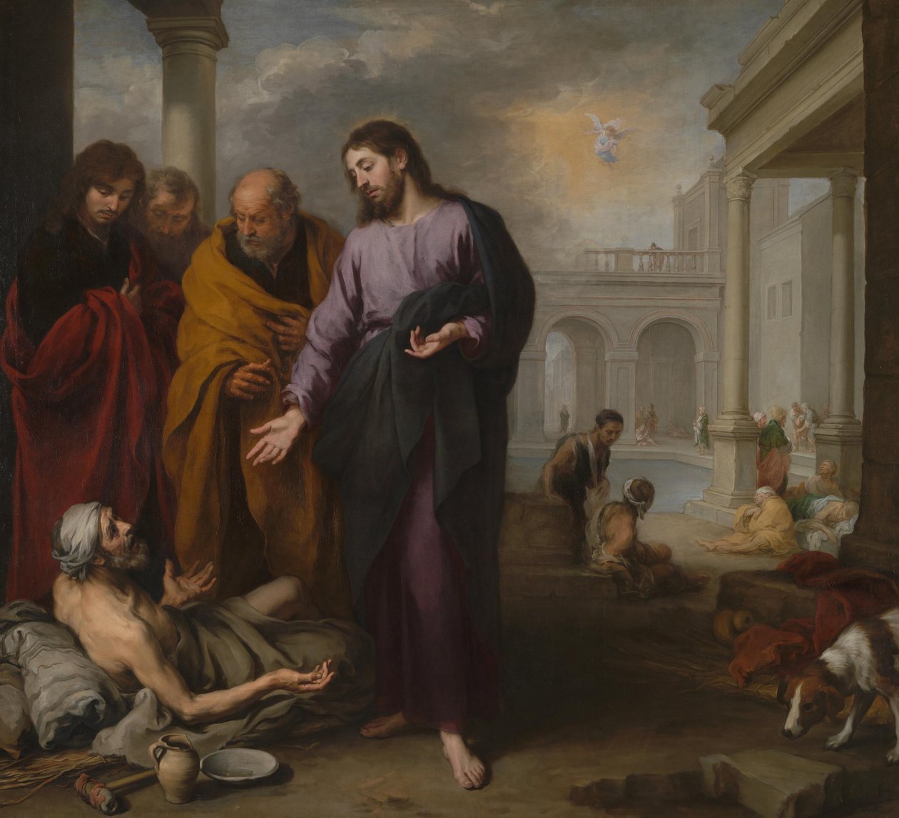 İsa, Bethesda Havuzunda Felçliyi İyileştiriyor by Bartolomé Esteban Murillo