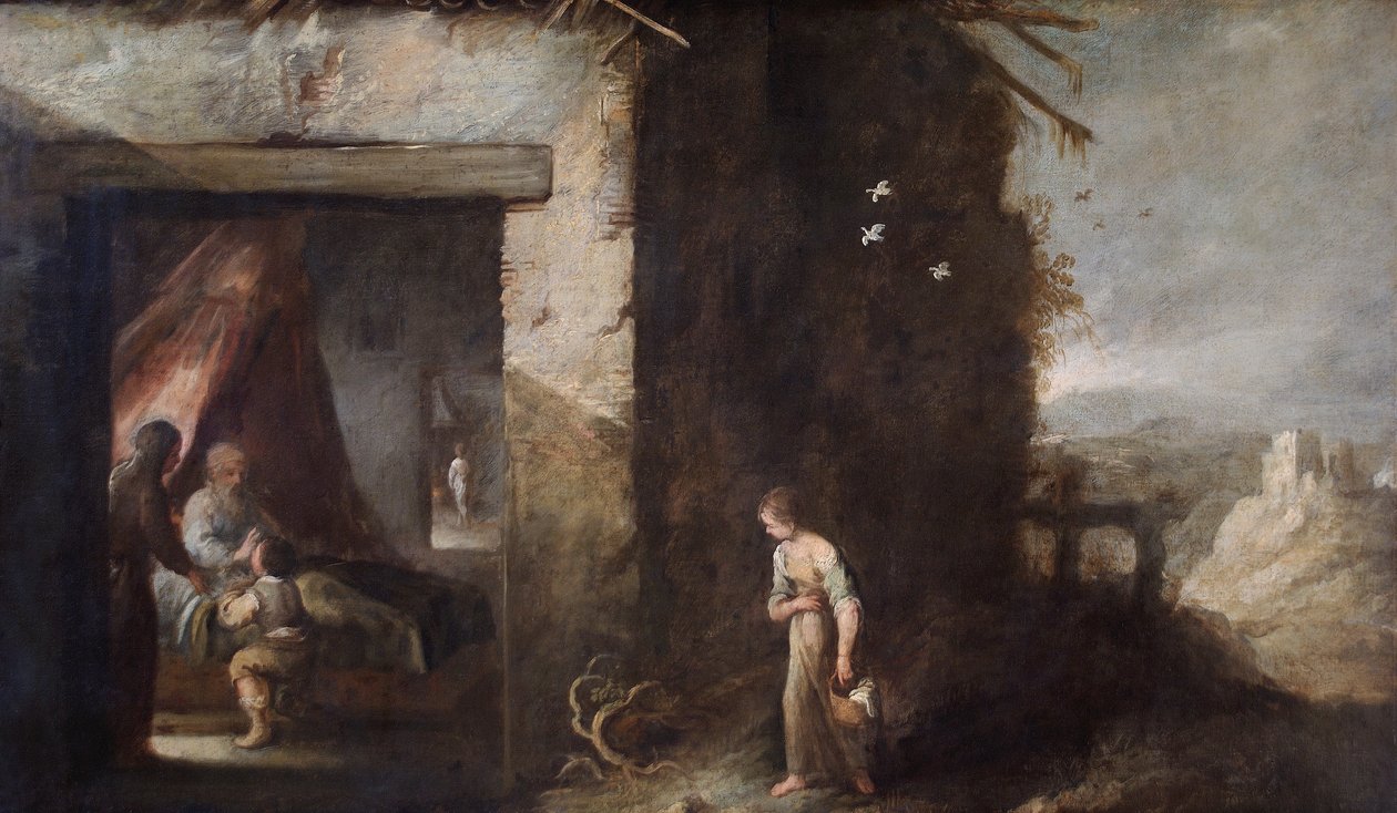 Isaac Blessing Jacob (tuval üzerine yağlıboya) by Bartolomé Esteban Murillo