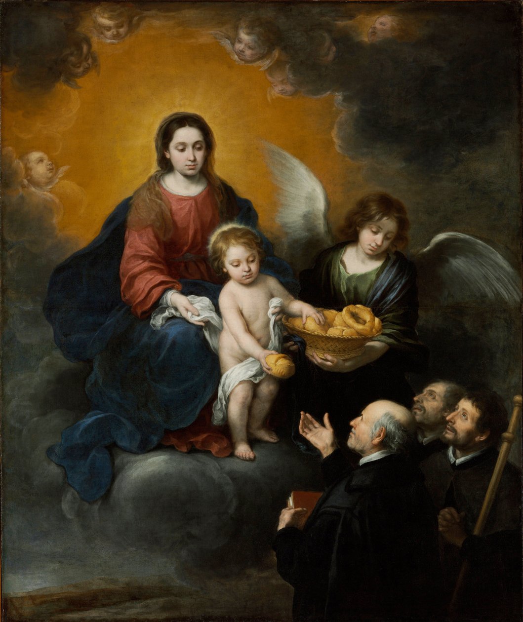 Hacılara Ekmek Dağıtan Bebek İsa - Tablo Bartolome Esteban Murillo (1617-1682), tuval üzerine yağlıboya (219x182 cm) by Bartolomé Esteban Murillo
