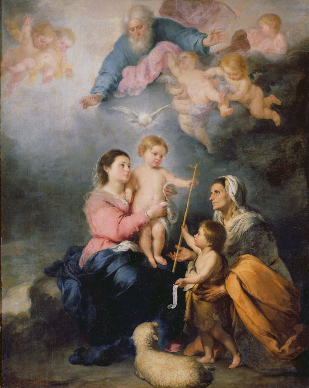 Kutsal Aile veya Sevilla Bakiresi (tuval üzerine yağlı boya) by Bartolomé Esteban Murillo