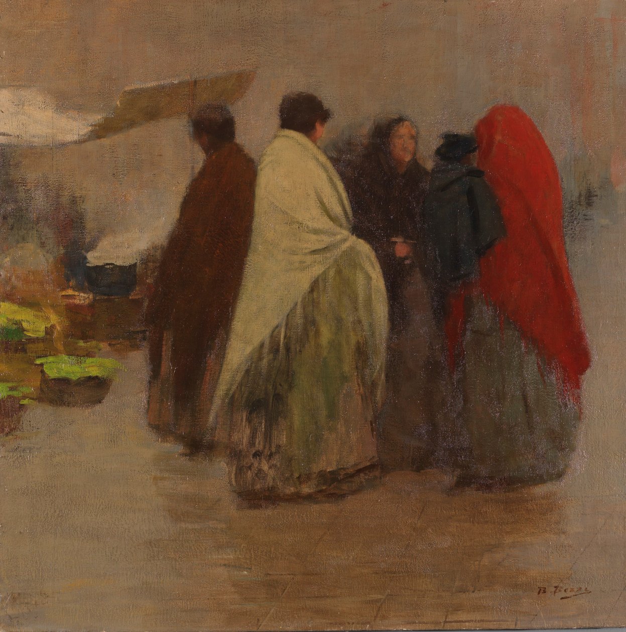 Pazarda Santa Margherita Kadınları Pazarı by Bartolomeo Bezzi