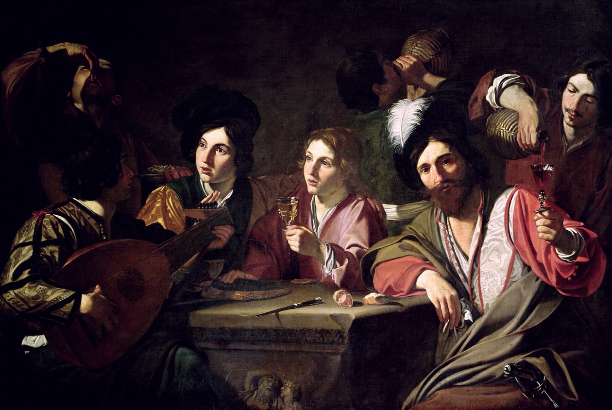 İçiciler Buluşması by Bartolomeo Manfredi