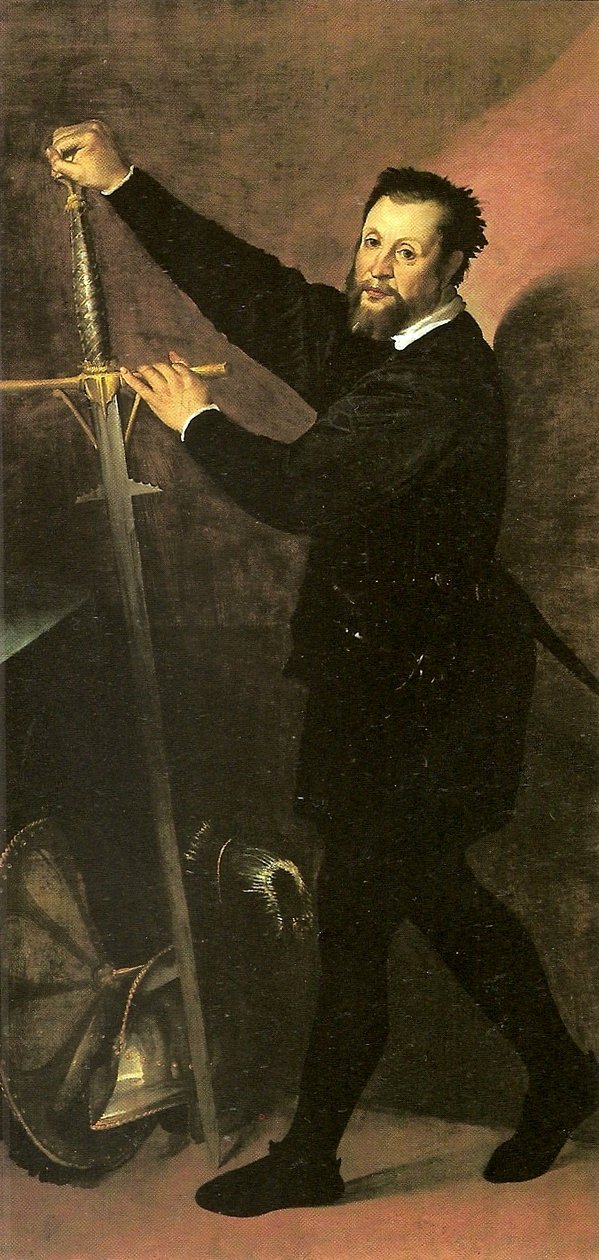 Kılıçlı Bir Adamın Portresi veya Bir Zırhçının Portresi by Bartolomeo Passarotti