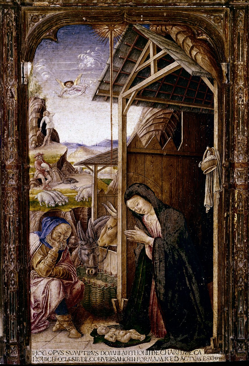 Conversano Poliptik, Doğuş detayı by Bartolomeo (and workshop) Vivarini