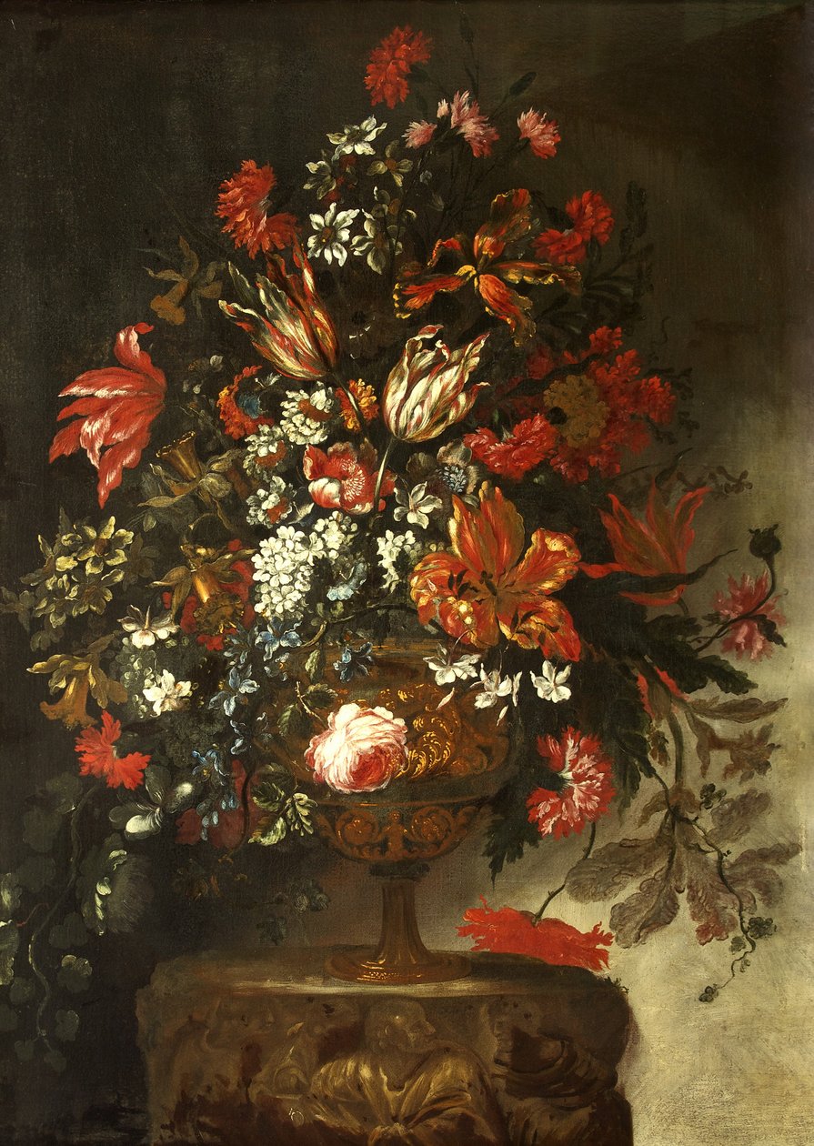 Çiçek Parçası, c.1700 (tuval üzerine yağlı boya) by Bartolomeo Bimbi