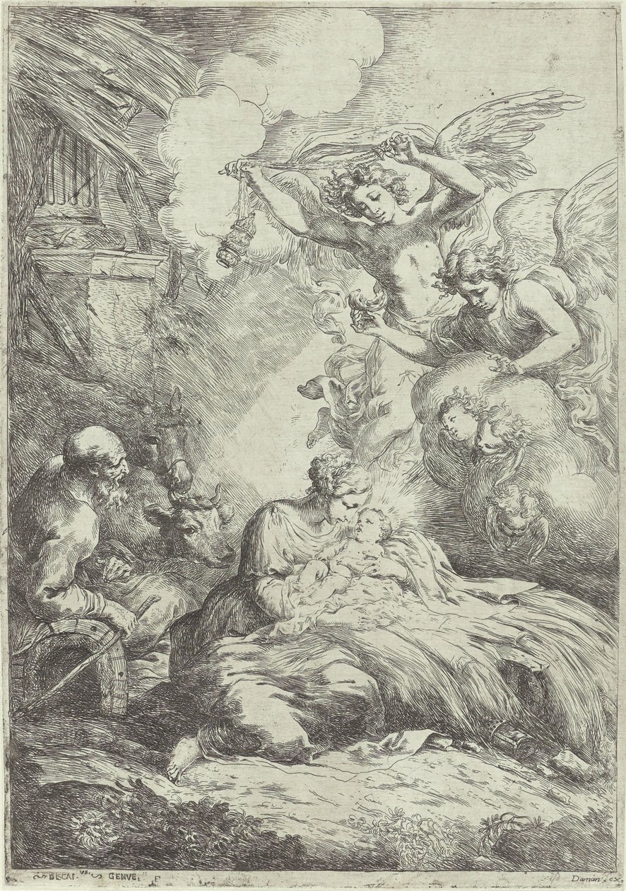 Meleklerle Doğuş by Bartolomeo Biscaino