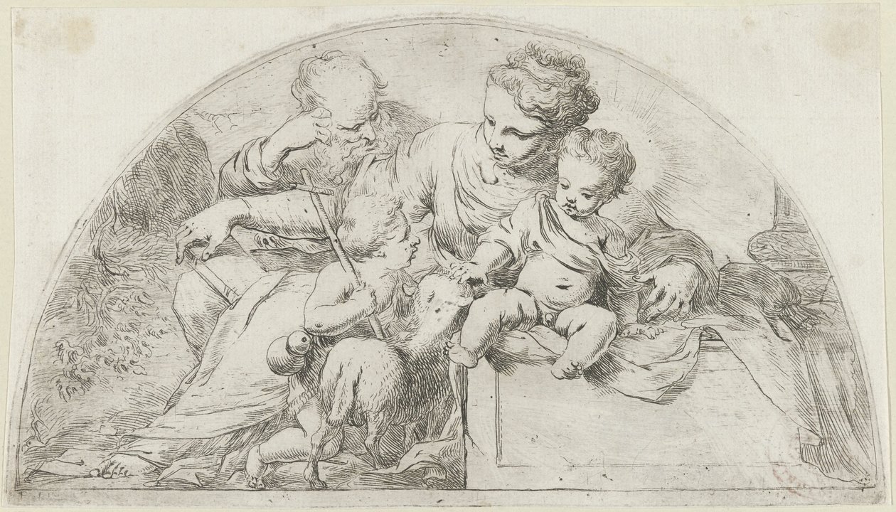 Genç Vaftizci Yahya ile Kutsal Aile by Bartolomeo Biscaino