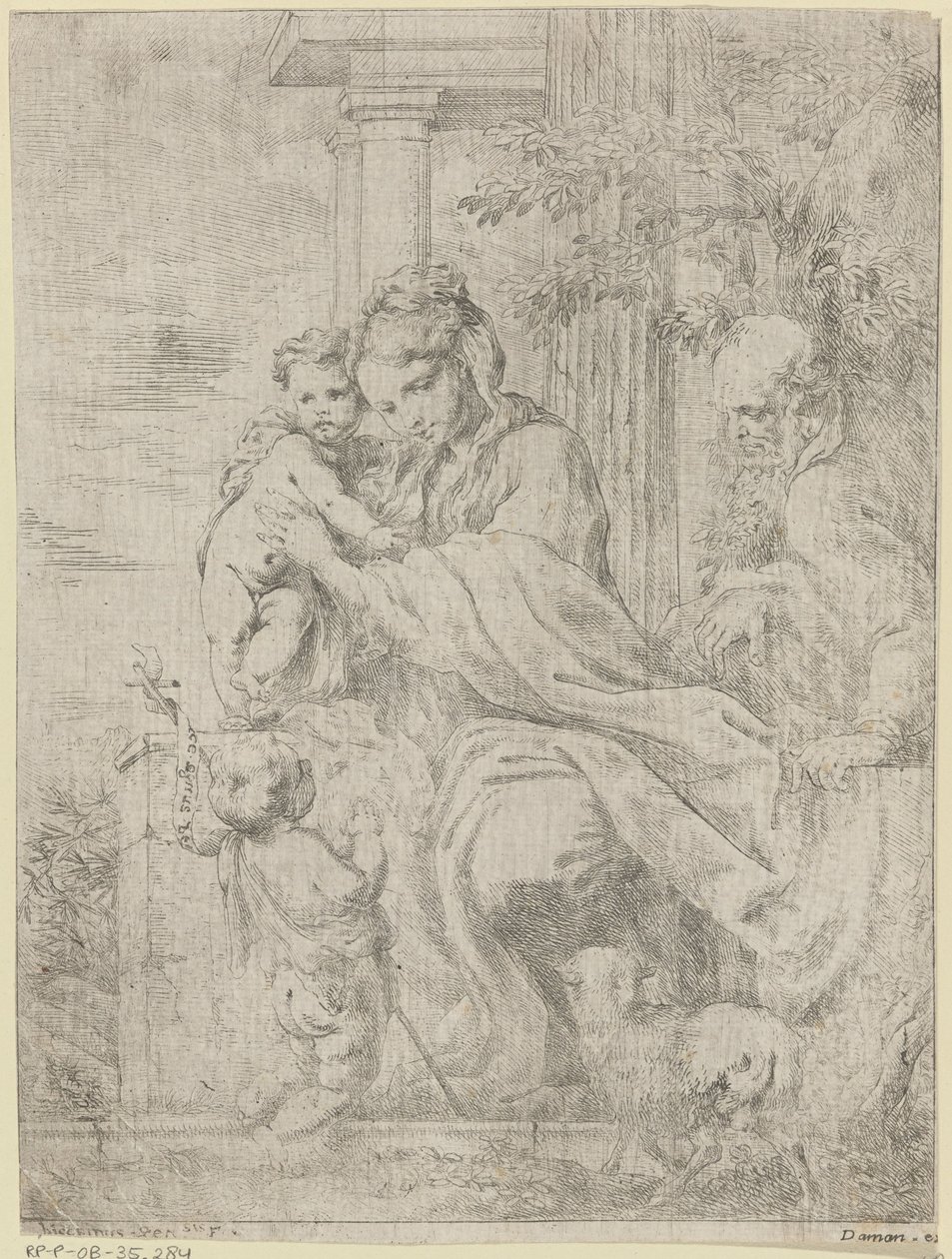 Genç Vaftizci Yahya ile Kutsal Aile by Bartolomeo Biscaino