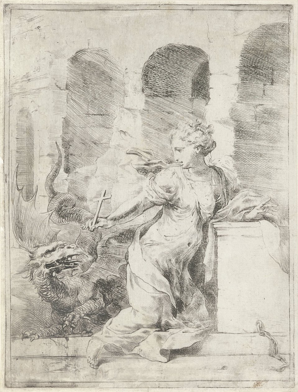 Antakyalı Margaret ejderhaya meydan okuyor by Bartolomeo Biscaino