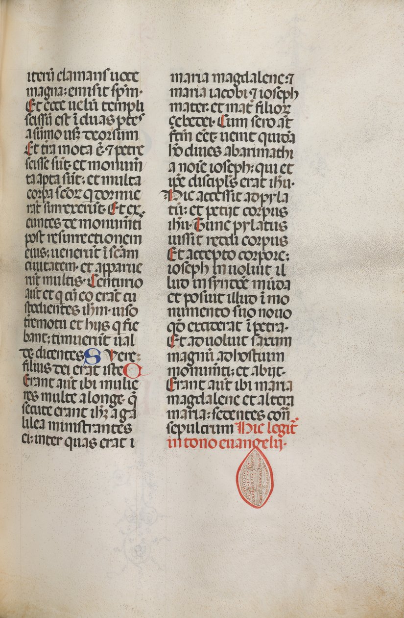 Yanlış satış: Fol. 122: St. Mattion Passion, 1469 içindeki Hely Hely Lama vb. için müzik içerir. by Bartolomeo Caporali