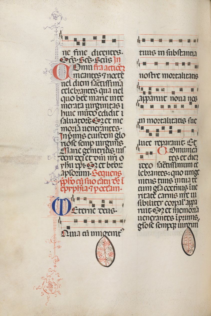 Yanlış satış: Fol. 177v: Çeşitli sıradan dualar için müzik, 1469. by Bartolomeo Caporali