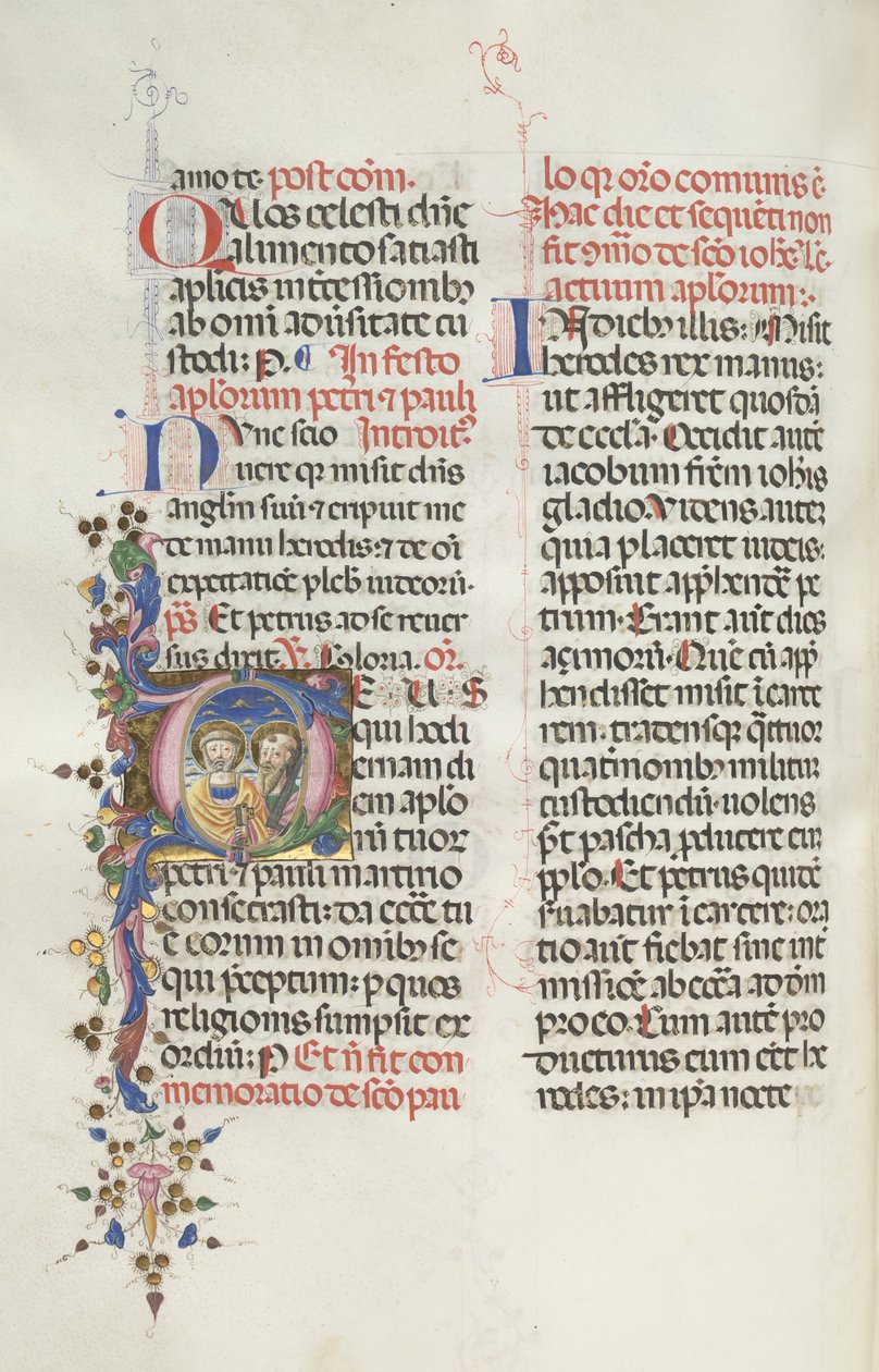 Yanlış satış: Fol. 290v: Aziz Peter ve Paul, 1469. by Bartolomeo Caporali
