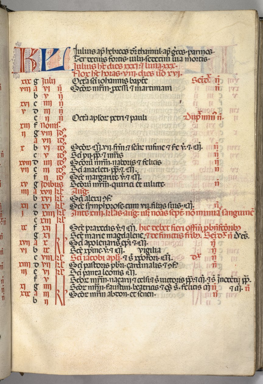 Yanlış satış: Fol. 6r: Temmuz Takvim Sayfası, 1469. by Bartolomeo Caporali