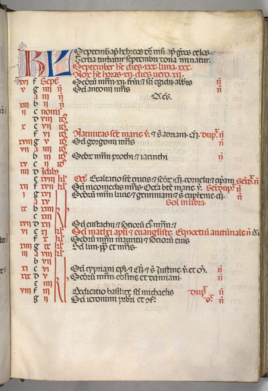 Yanlış satış: Fol. 7r: Eylül Takvim Sayfası, 1469. by Bartolomeo Caporali