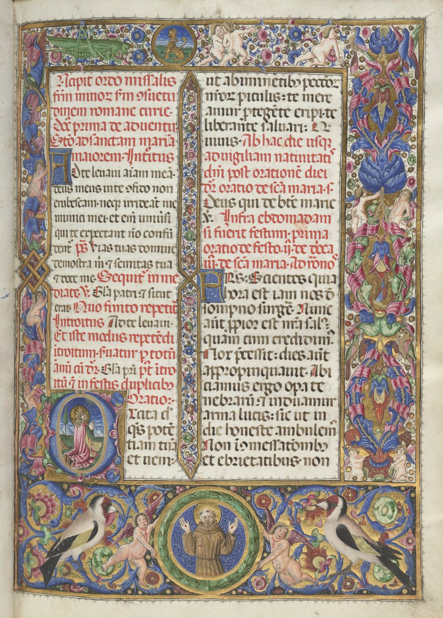 Yanlış satış: Fol. 9: Ordo Missalis tam bordürler, 1469 by Bartolomeo Caporali