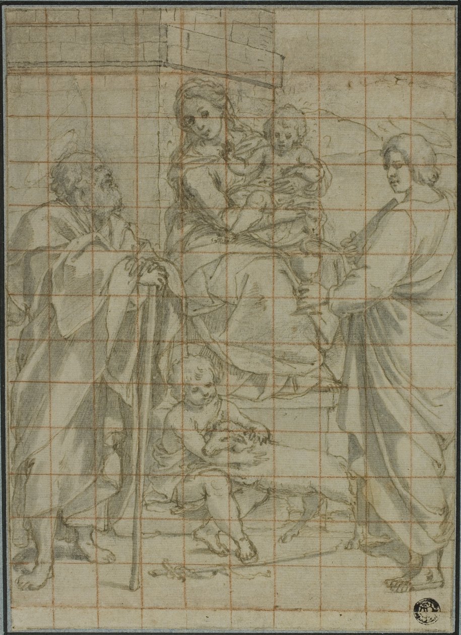 Evangelist Aziz John ve Vaftizci Yahya Bebek ile Kutsal Aile by Bartolomeo Cesi