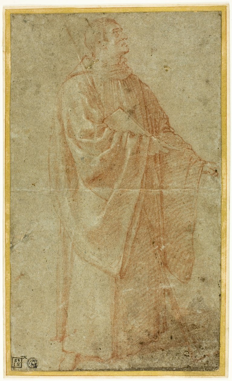 Bir Kitap ve Asa Tutarak Ayakta Keşiş by Bartolomeo Cesi