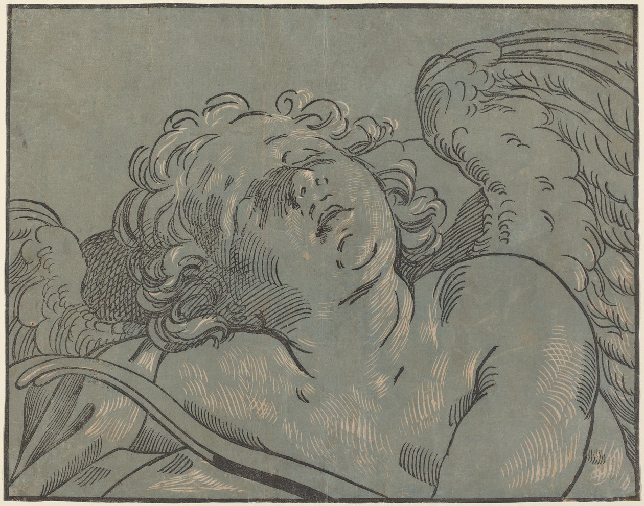 aşk tanrısı uykuda by Bartolomeo Coriolano after Guido Reni