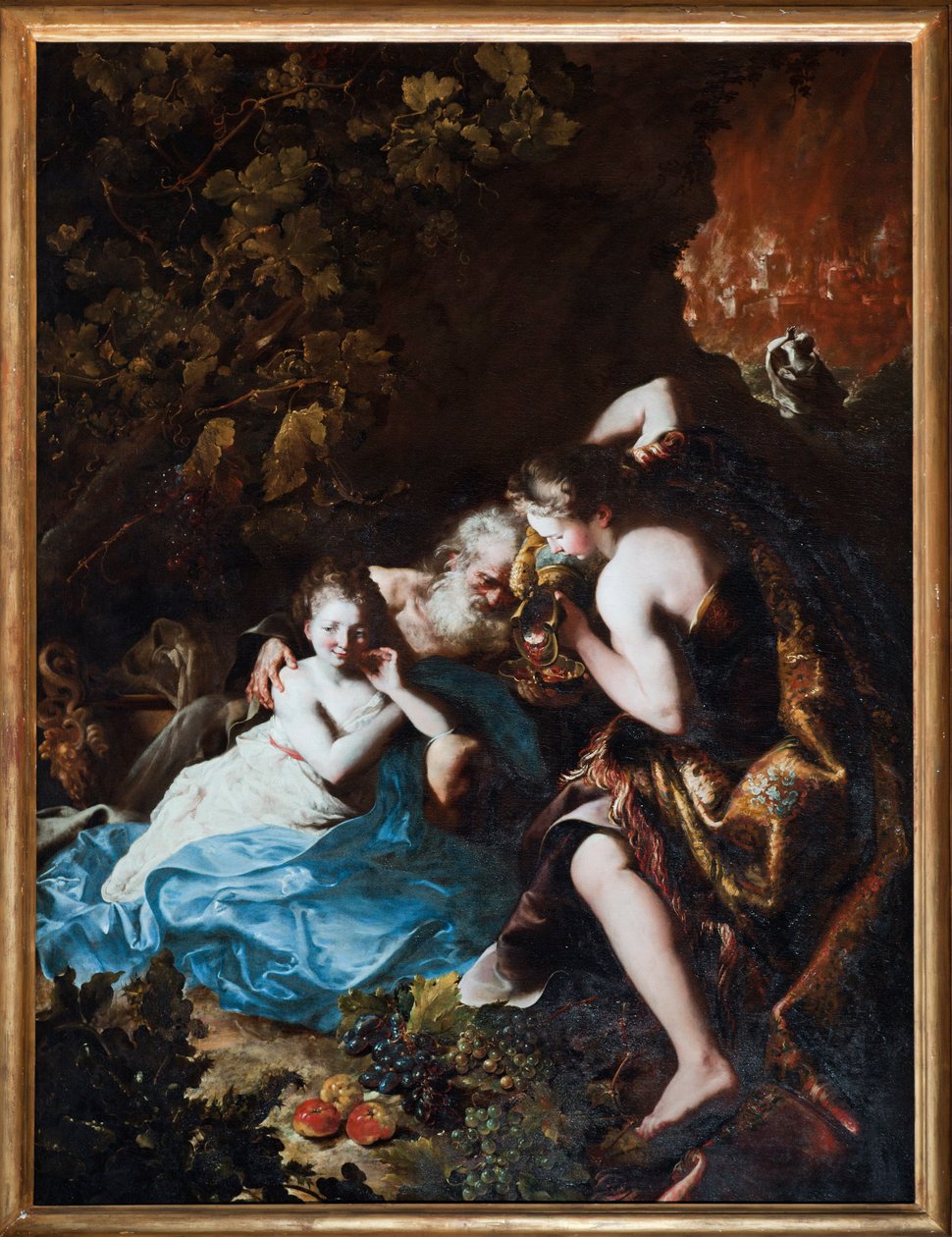 Loth et ses filles (Lot ve kızları) Boyama Bartolomeo Guidobono (1654-1709) 1694-1696 Musei di Strada Nuova Genes by Bartolomeo Guidobono