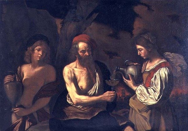 Lût ve kızları by Bartolomeo Manfredi