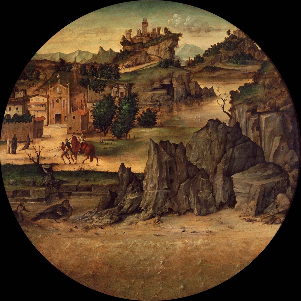 Kaleler ile Peyzaj, Geç 15. yüzyıl. by Bartolomeo Montagna