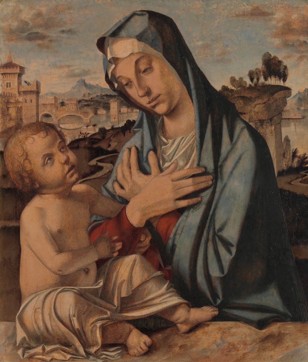 Madonna Çocuğu Seviyor. by Bartolomeo Montagna