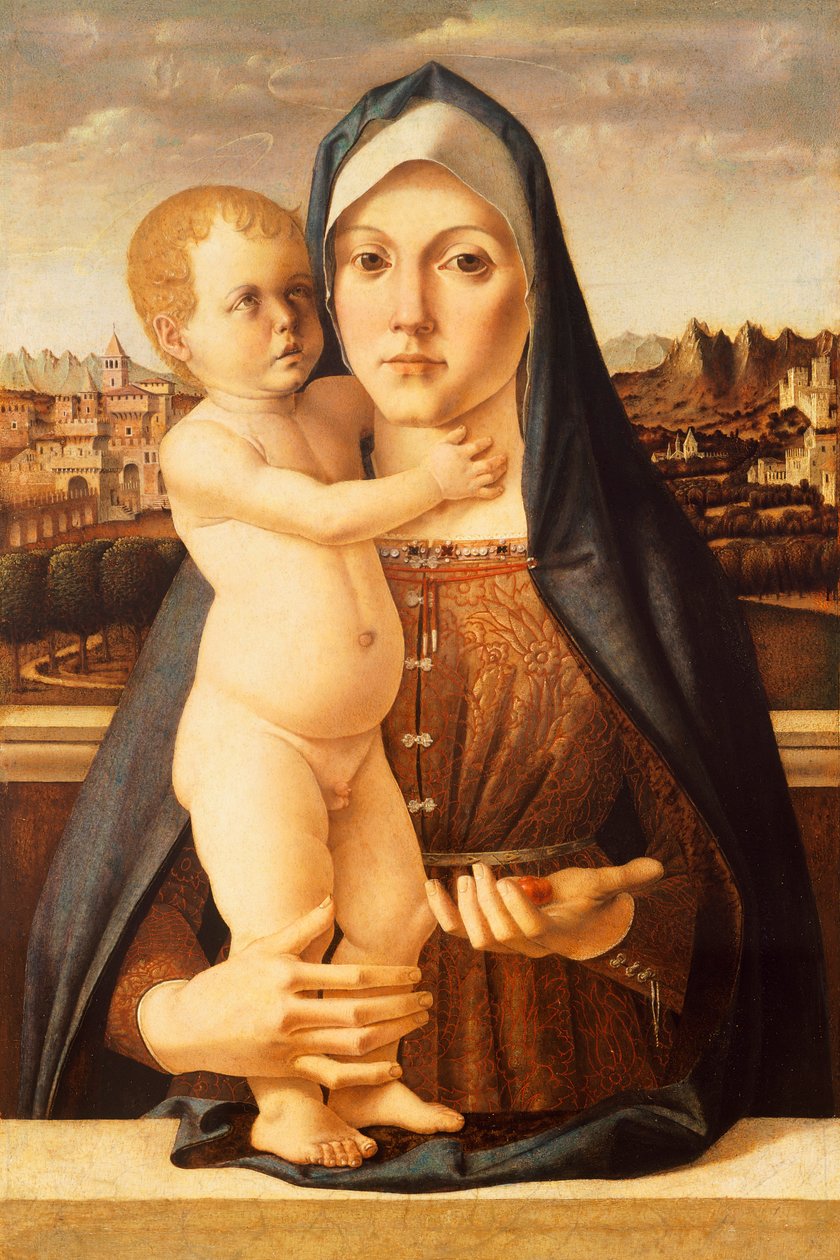 Madonna ve Çocuk, Bartolomeo Montagna (yaklaşık 1450-1523), 60x42 cm by Bartolomeo Montagna