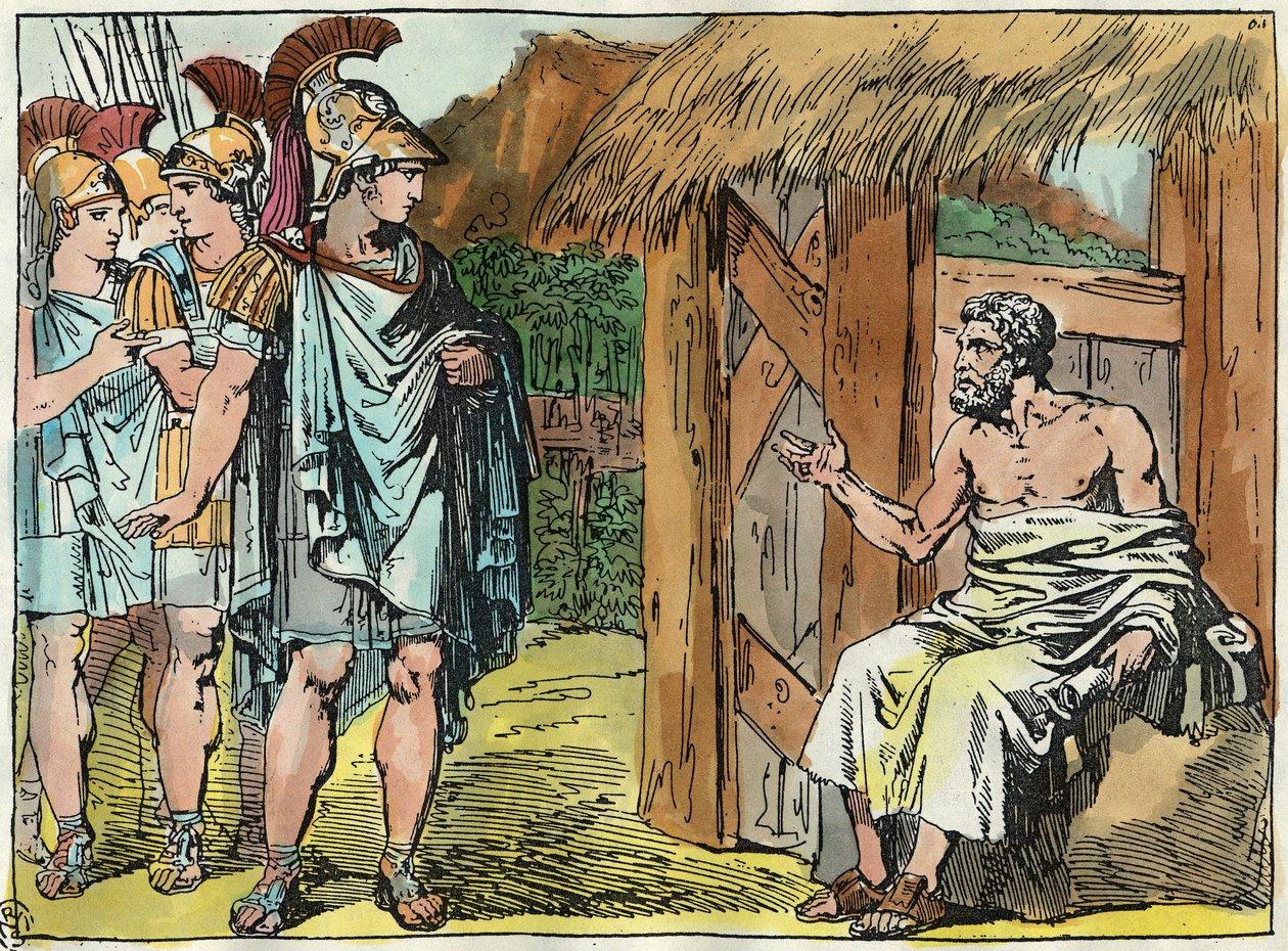 Büyük İskender, Kinik Diyojen ile tanışır (MÖ 413 - 327) by Bartolomeo Pinelli