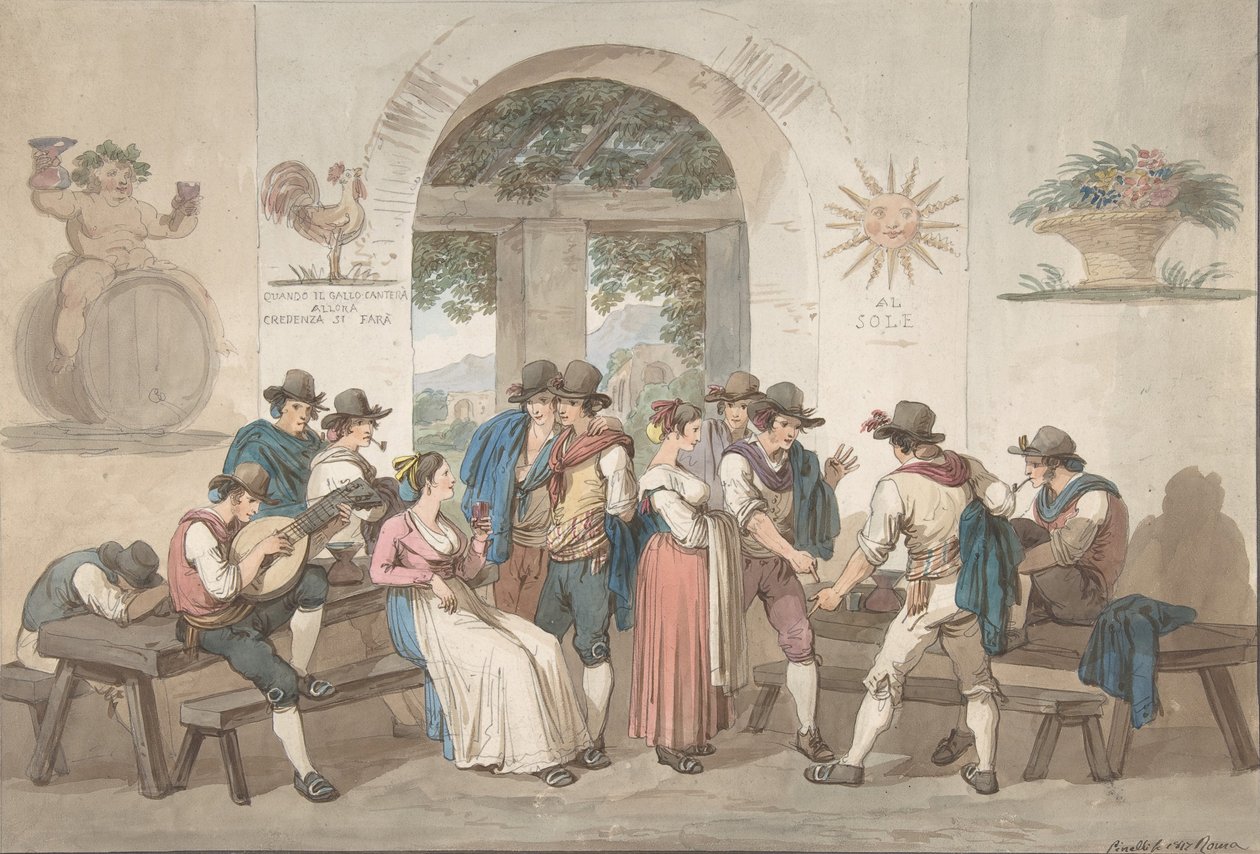 Bir Roma Hanının İçi, 1817., 1817. by Bartolomeo Pinelli