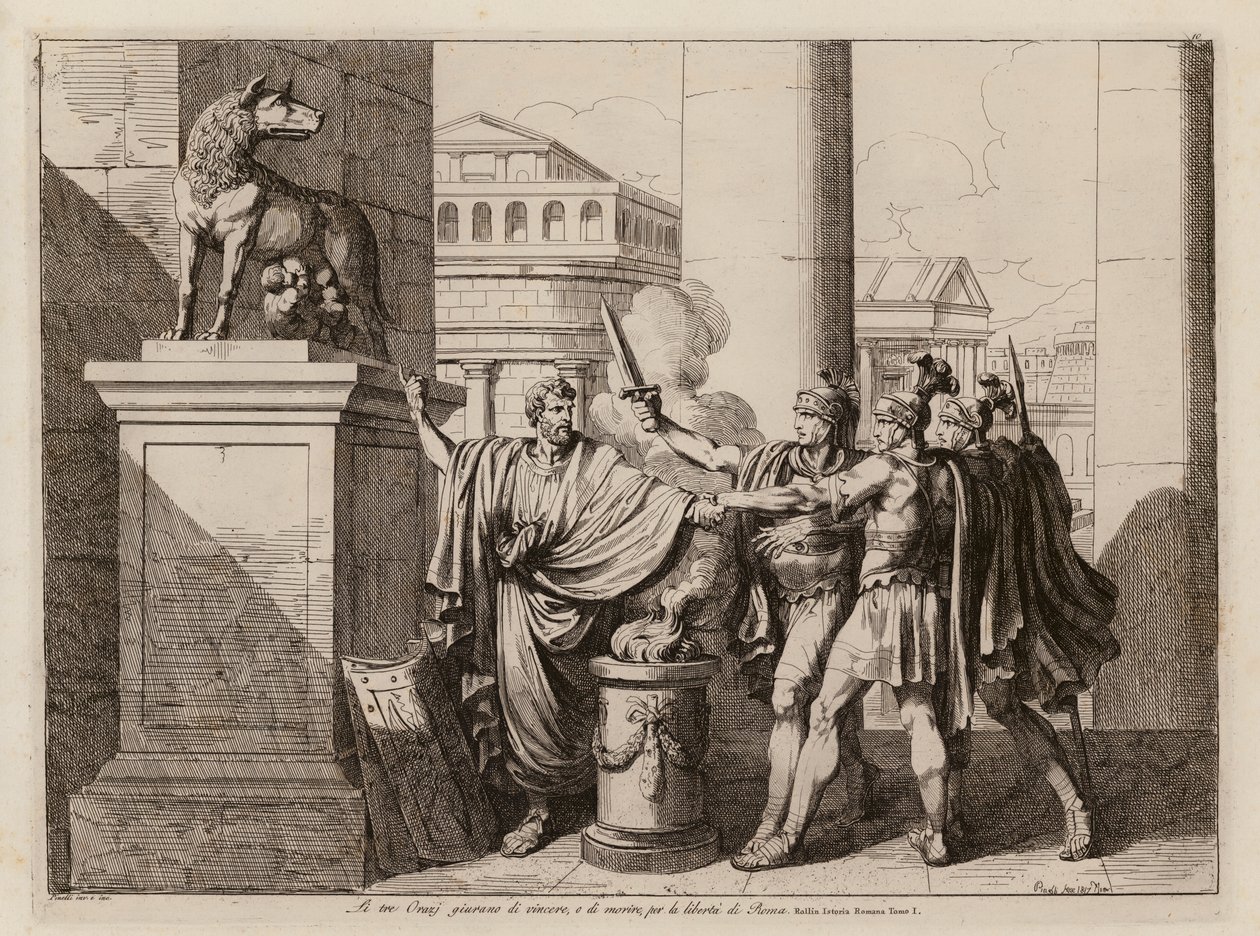 Horatii Yemini (gravür) by Bartolomeo Pinelli