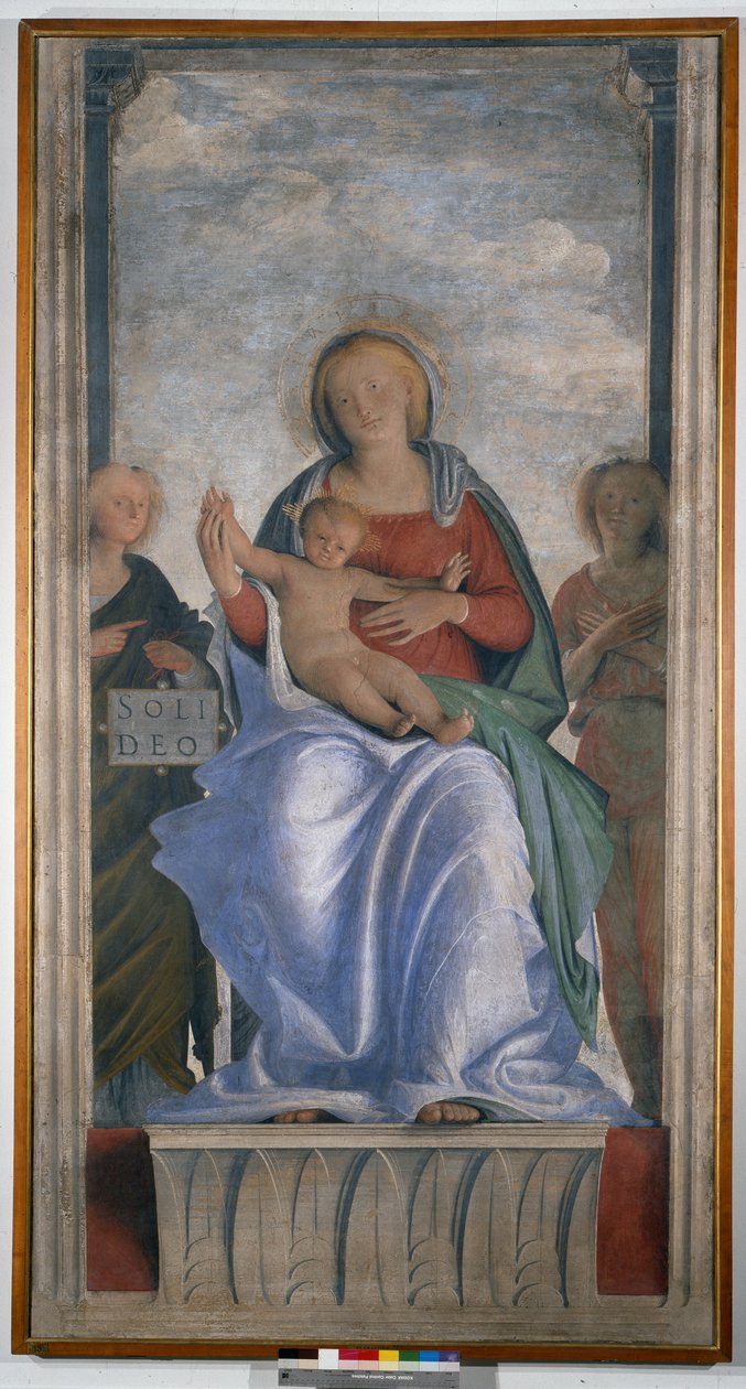 Madonna ve Çocuk ve İki Melek by Bartolomeo Suardi Bramantino
