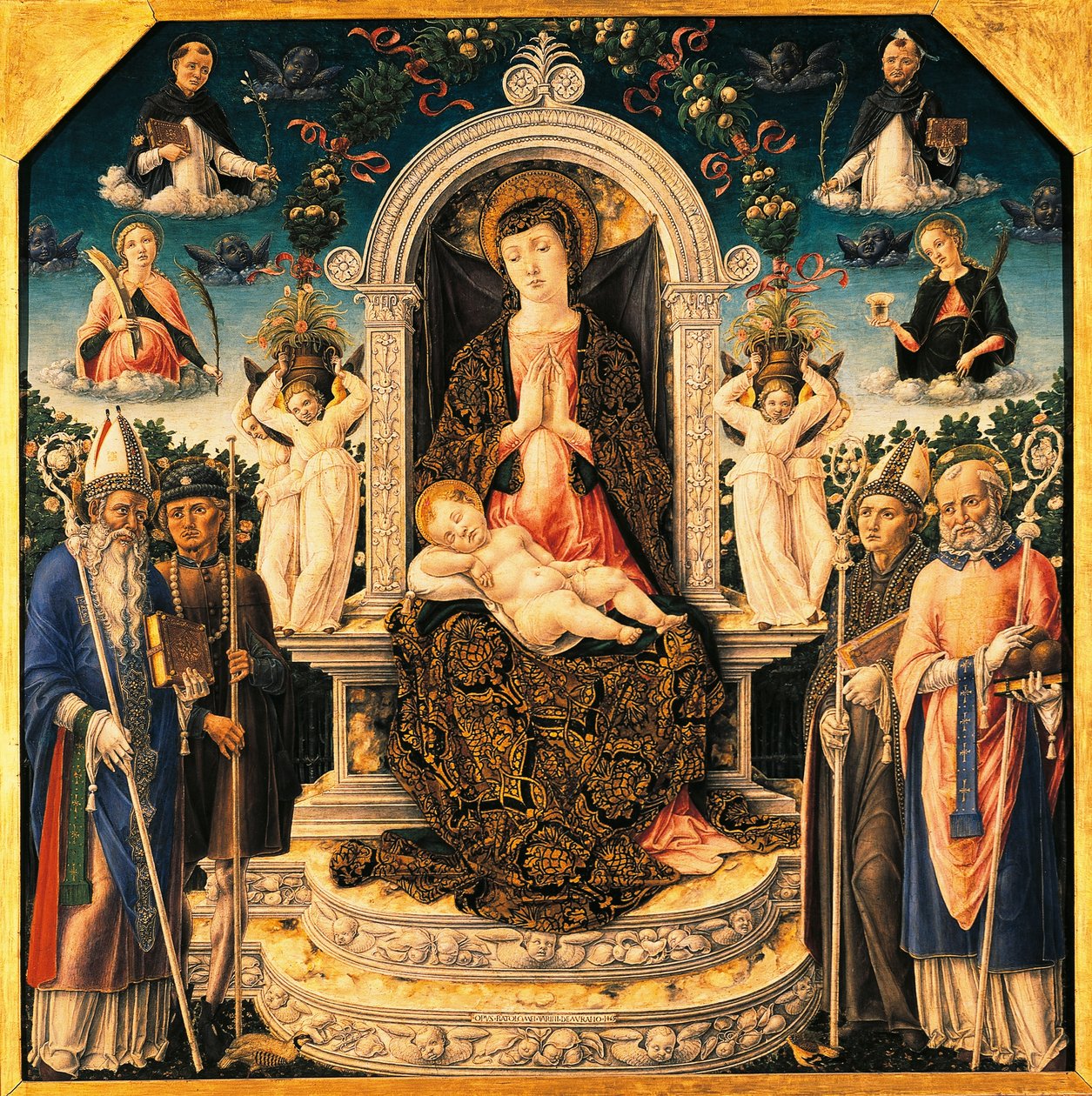 Çocuk ve Azizler ile Madonna by Bartolomeo Vivarini