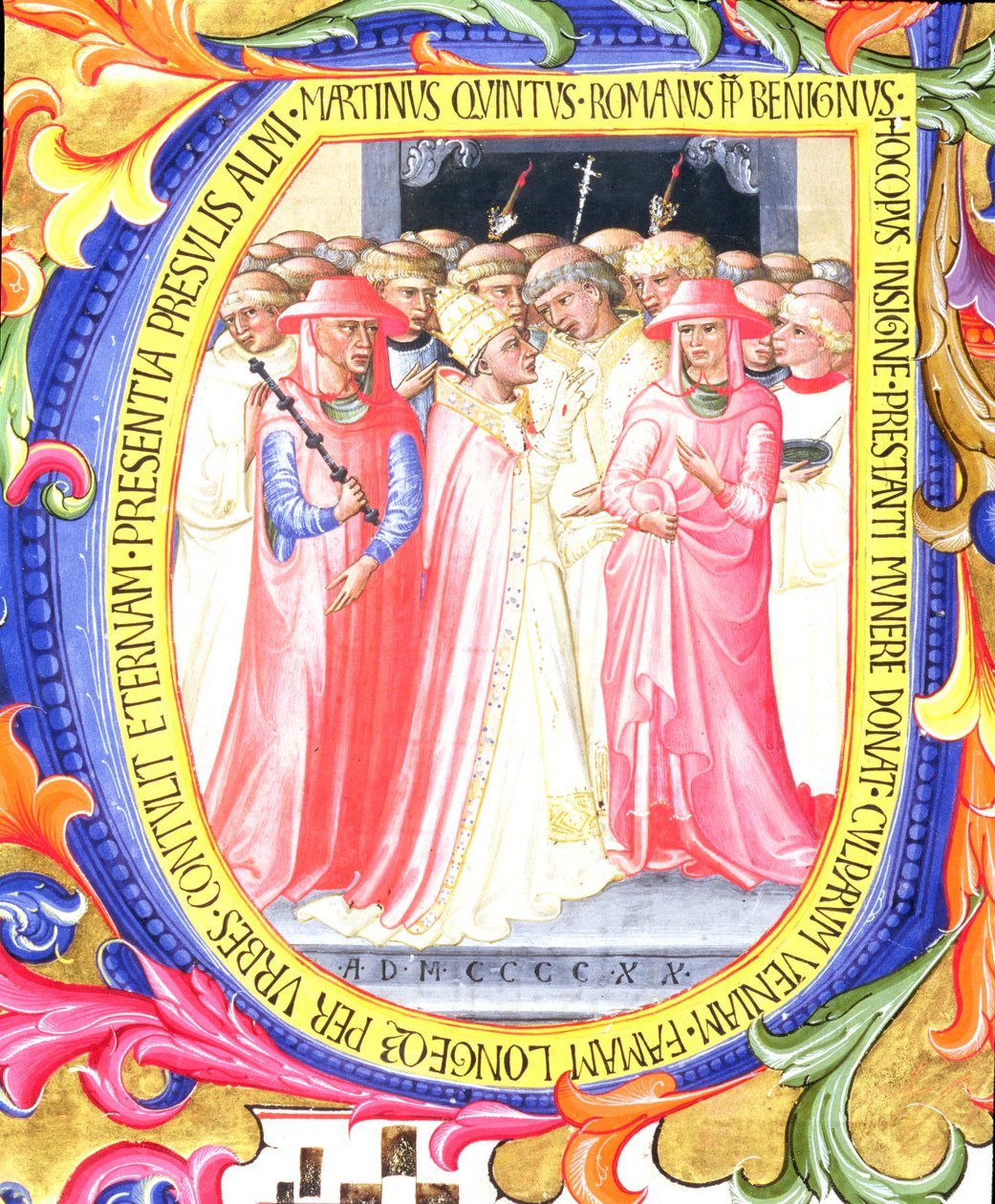 Ms 557 f.61v, Papa Martin V 1368-1431