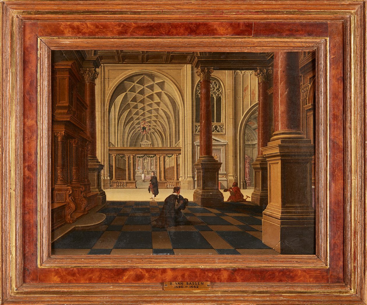Kilise İçi Figürler (panelde yağlı boya) by Bartolomeus van Bassen