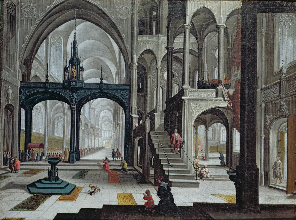 Katedral alayı (tuval üzerine yağlı boya) by Bartolomeus van Bassen