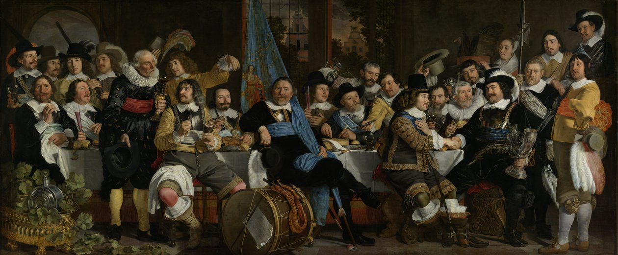 Münster Antlaşması Kutlamalarında Arbaletçiler Loncasının Ziyafeti, 1648 by Bartolomeus van der Helst