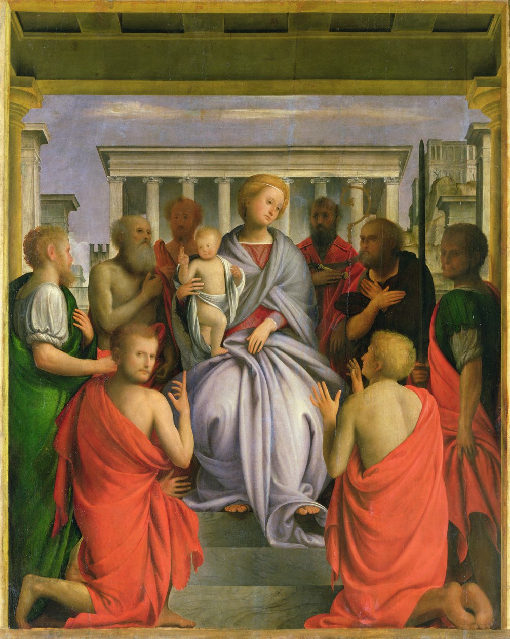 Sekiz Azizli Madonna ve Çocuk, 1520