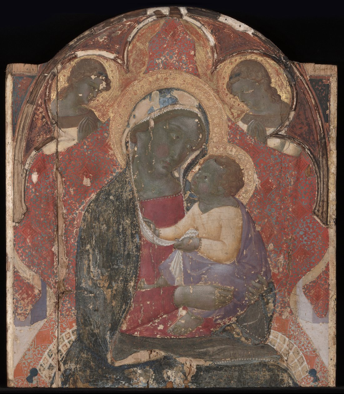 Bakire ve Çocuk İki Melekle Taht Edildi by Bartolommeo Bulgarini